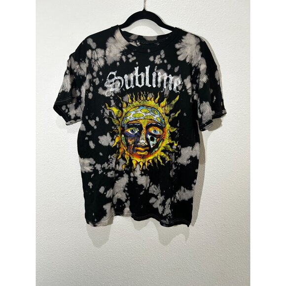 NEW Sublime Spatter Paint Black & White With Sun, Size L - Picture 1 of 3